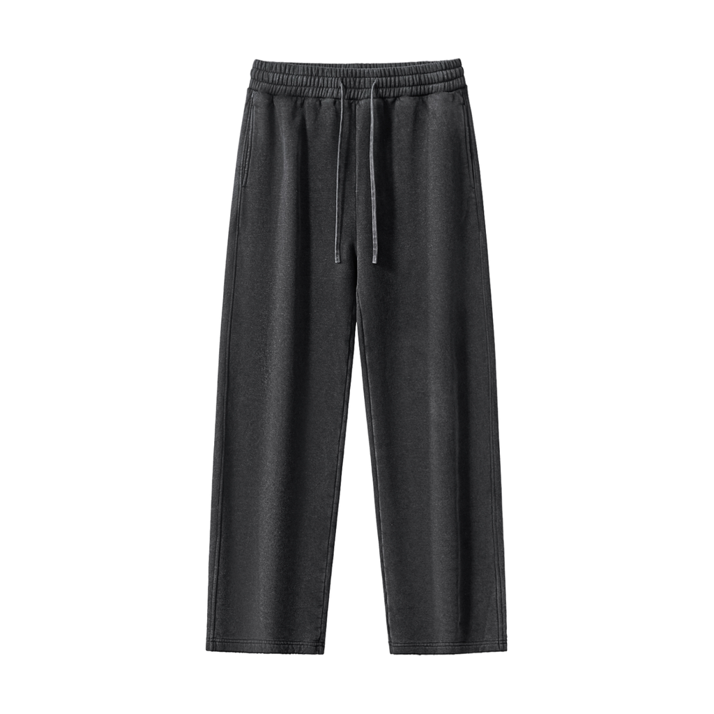 Vent Style Frayed Enzyme Washed Fleece Sweatpants