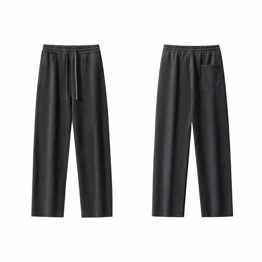Vent Style Frayed Enzyme Washed Fleece Sweatpants