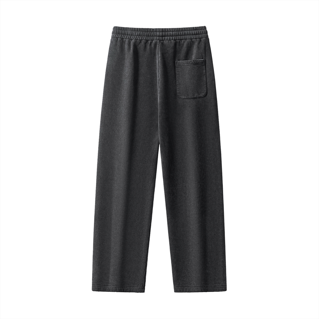 Vent Style Frayed Enzyme Washed Fleece Sweatpants